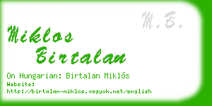 miklos birtalan business card